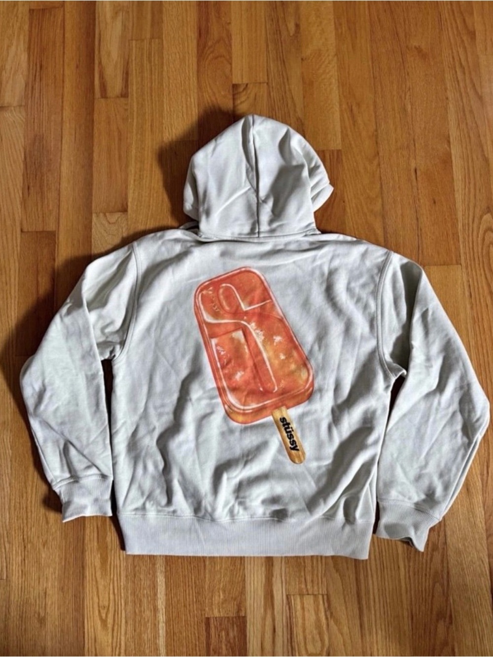 White Hoodie with Orange Popsicle Graphic